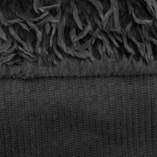 FabricLA Feather Mink Faux Fur Fabric by The Yard | Ultra Soft 600 GSM Plush Fabric | 62" Wide | Charcoal Mink Feather Fur | Ideal for Blankets, Pillows, Apparel, Costume & Upholstery - 1 Yard Pre Cut - color: Charcoal Mink Feather Fur, size: 1 Yard Pre C