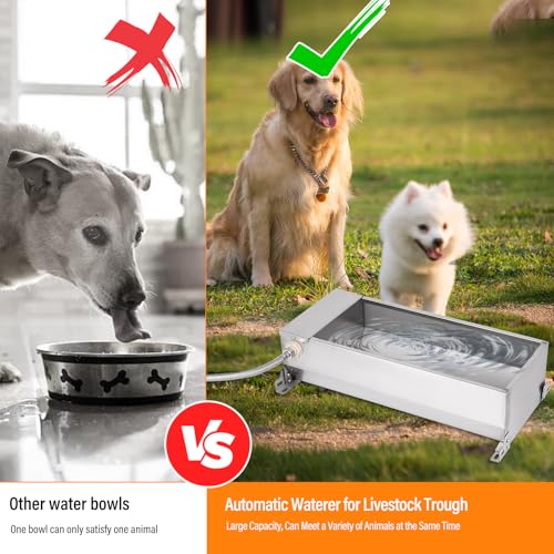 Automatic Livestock Water Trough Large Capacity, Self Filling Dog Waterer
