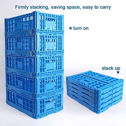 Collapsible Storage Bin Containe，52 Liter Transfer box,crate Transit storage of various items (23.6" L x 15.7" W x 8.6" H) - size: 23.6" L x 15.7" W x 8.6" H