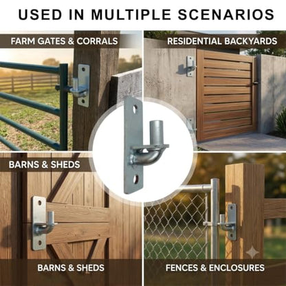 4 Pcs Wall Mount Gate Hinge, Farm Gate Hinges Chain Link Fence Gate Hinge - size: 4 Pack