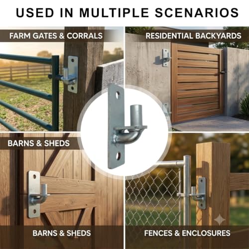 2Pc Wall Mount Gate Hinges Heavy Duty, 5/8" Pin Chain Link Fence Gate Hinge - size: 2 Pack