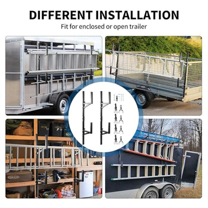 trailer ladder rack,Fit outer walls of open/enclosed cargo trailers