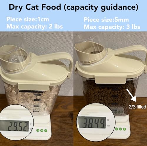 2-3lb Dog Food Storage Containers, Cat Food Container for 2-3 lbs, Dog food storage Airtight Storage with Measuring Cup, Can Lid and Can Scoop - size: Small
