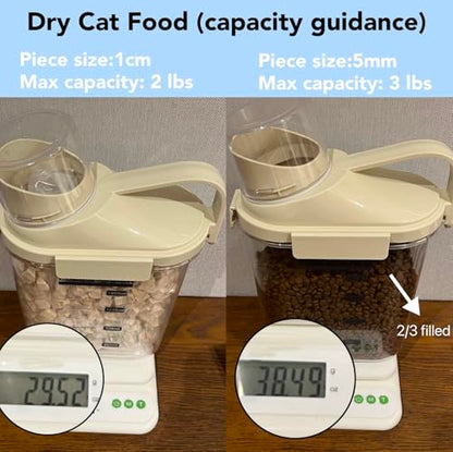 2-3lb Dog Food Storage Containers, Cat Food Container for 2-3 lbs, Dog food storage Airtight Storage with Measuring Cup, Can Lid and Can Scoop - size: Small