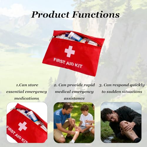QCWN 20 Pack Empty First Aid Bag Mini Medical Kit Pouch Small Travel Emergency Survival Storage Bags for Car Home Hiking Camping Waterproof Red - size: 20 Pack
