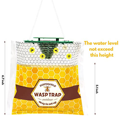 6 Pack Disposable Wasp Traps Outdoor Hanging, Bee Bags Traps for Outside - size: 6 Pack-A2