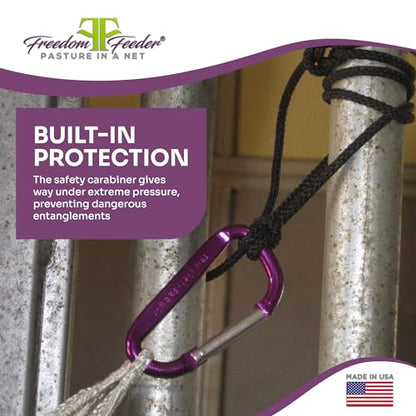 Freedom Feeder Mesh Net Two Day Slow Horse Feeder — Designed to Hold 50 lbs, 6 Flakes or 2 String Bale of Hay and Feed Horse for Two Days — Reduces Horse Feeding Anxiety and Behavioral Issues - size: 1.5"