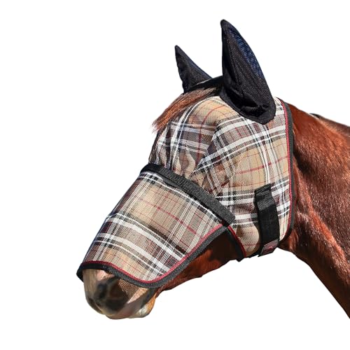 Kensington Signature Fly Mask w/Removable Nose, Soft Mesh Ears & Forelock Opening Size: S-Yearling Color: 121 - Deluxe Black - color: Black, size: S (Yearling)