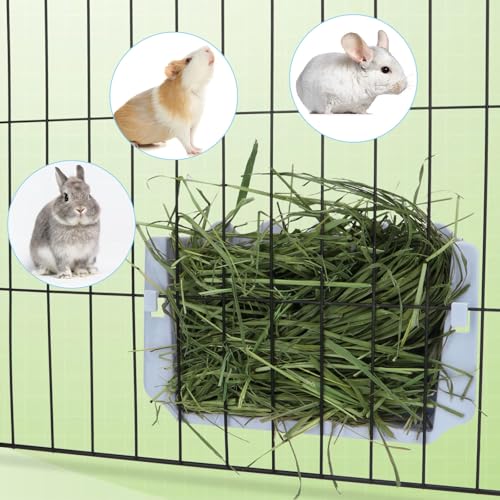 Hypeety Rabbit Hay Feeder Automatic Hay Rack for Guinea Pigs, Blue - color: Blue, size: 1pc