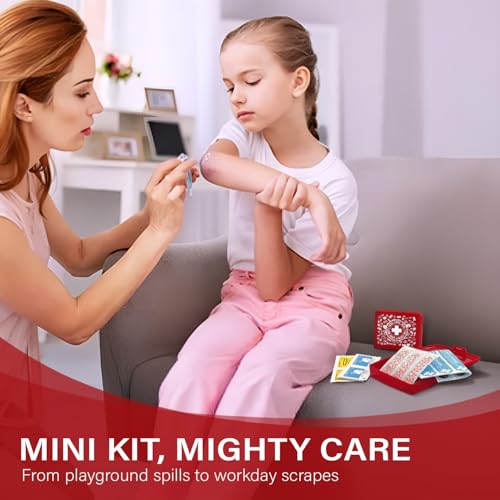 EVERLIT Pocket-Aid Mini First Aid Kit | Compact, Portable Hard-Shell Cases of 50 Items | Cuts, Scrapes, Wound Care Essentials for Travel, Outdoor, School, Camping, Home, Office (12 Packs | 600 Pcs) - size: 12 Packs | 600 Pcs