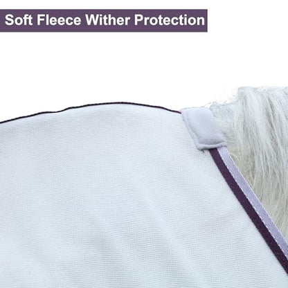 LEAFOREST Breathable Mesh High Airflow Fly Sheets for Horses UV Protection - size: 72IN