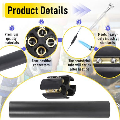 6 Sets Underground Wire Splice Kit for 14/3 to 8/3 Range Direct Burial Uf Wire Handle up to 600 Volts Maximum, with Splice Connectors and Heat, Shrink Tubing Electrical Cables - size: 6Pack
