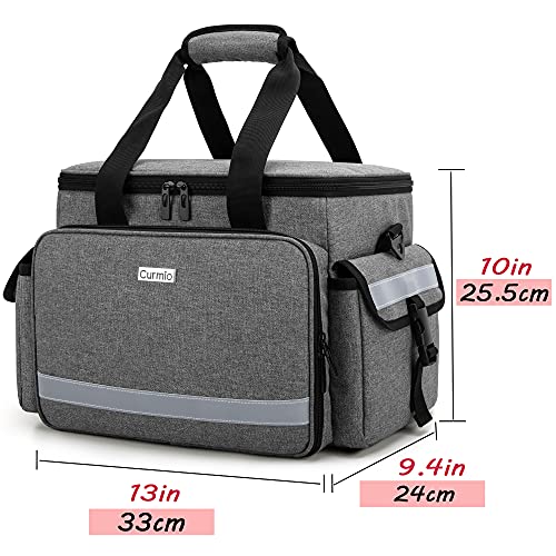 CURMIO Empty First Aid Kits Case for Home Health Care and Trauma Kits, Gray - color: Gray