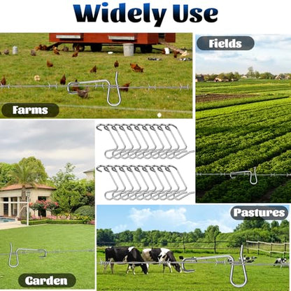 1/4in Fence Wire Tighteners(20 PCS) for Wire Fence Farm Garden | Barb Wire Fence Tools（Not inclued Tighteners Handle Tool）,Fence Wire Tightener Clips