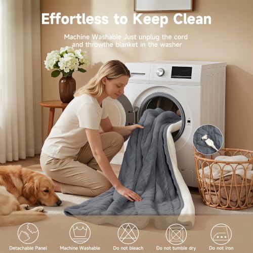 Heated Blanket 50''x60'', Soft Heated Throw Blanket,Grey - color: Grey, size: 5060
