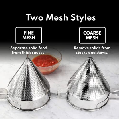 New Star Foodservice 34196 18/8 Stainless Steel China Cap Strainer, 7-Inch, Coarse Mesh