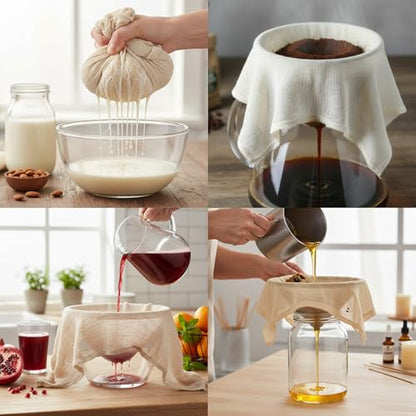 Cheesecloth for Straining, Organic Cheese Cloth, Fine Mesh Nut Milk Cloth, Unbleached Cotton Cheese Cloth Grade 50 for Yogurt, Cheese Making, Bread Baking, Juicing, Cooking, (36 x 36 Inch) - 2 Pack - size: Cheese Cloth Grade 50 (2 Pack)