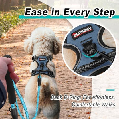 BARKBAY Dog Harness for Small Sized Dog No Pull 2 Leash Clips Dog Vest - color: Navy, size: X-Small