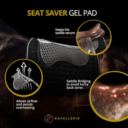 Kavallerie Gel Saddle Pad - Helps with Saddle Bridging, Sore Back, Swayed Back, High Withers English Bareback Pad for Horses, Protective, Perfect for Eventing, Schooling, Dressage - size: Basic Riser