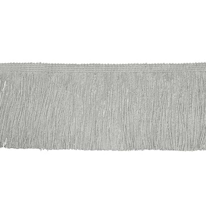 Chainette Fringe Trim 5 Yard x 4 Inches Fabric Tassel Trims - color: Light Silver, size: 4"-5Yards/R