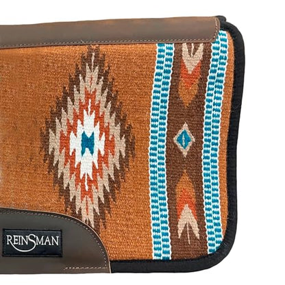 Reinsman APEX Ranahan Wool Soft Breathable Shock-Absorbing Fleece-Lined Moisture-Wicking Contoured Back Protection Wither Relief Horse Riding Saddle Pad - color: Brown