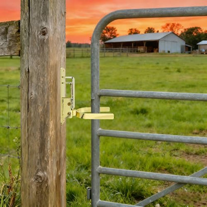 Heavy Duty Automatic Locking Gate Latch (2-Pack) - Farm/Ranch Fence Latch with Zinc Coating, One-Hand Operation & Spring Lock, Easy Install for Wood/Metal/Pipe Fences