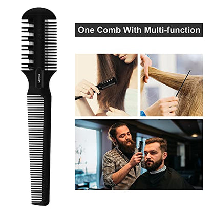 Hair Cutting Comb - Double Edge Razor for Thin and Thick Hair Trimming and Styling with 5 PCS Spare Blades - size: Medium