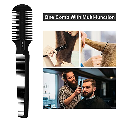 Hair Cutting Comb - Double Edge Razor for Thin and Thick Hair Trimming and Styling with 5 PCS Spare Blades (Pack of 2) - size: Medium (Pack of 2)