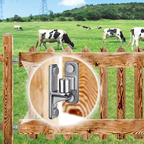 Insaga 304 Stainless Steel Gate Hinges 2 Pack, Heavy Duty Wall Mount Hinges with 5/8" Pin, One-Piece Casting Farm & Chain Link Fence Gate Hardware - color: Silver-SS-2Pack