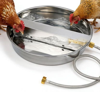 Automatic Chicken Waterer, 1.8 Gal Wide‑Opening Bowl