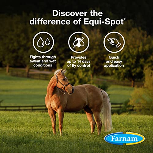 Farnam Equi-Spot, Weather Proof Targeted Spot On Protection, 6 Week Supply | Spot-On Protection for Horses, Long-Lasting Protection from Flies, Ticks, Gnats and Mosquitoes, Weatherproof Formula - size: 6 Week Supply