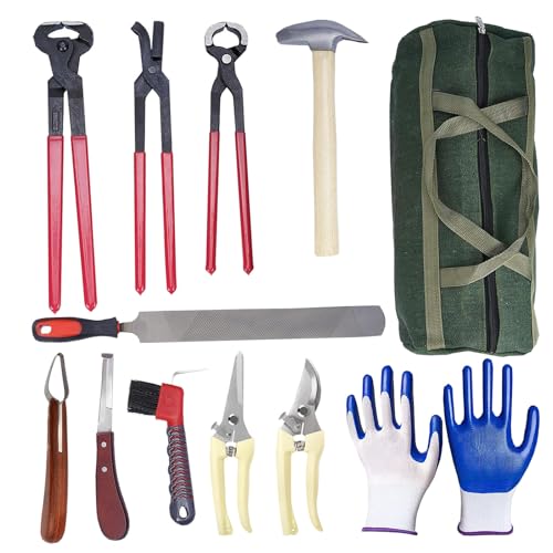 12pcs Professional Farrier Tools Farrier kit Horse shoeing Tools Farrier Supplies Farrier Tools for Horses Cattle Sheep and Donkeys