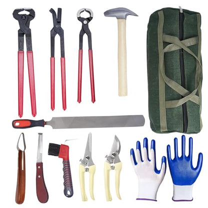 12pcs Professional Farrier Tools Farrier kit Horse shoeing Tools Farrier Supplies Farrier Tools for Horses Cattle Sheep and Donkeys