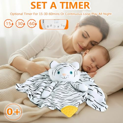 BEREST Baby Sound Sleep Soother- White Noise and Lullaby Infant Sleeping Aid with Cry Sensor at Nap Time Routine, Awesome Babies Gift Portable Plush Toddler Snuggle Toy, Infant Blanket (Milky White) - color: Milky White