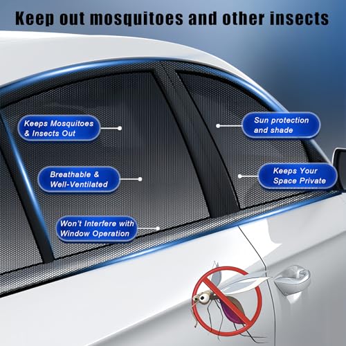 Car Window Shades, Privacy Blackout Curtains for Rear Side Windows, 2 Pack Stretchable Sun Blinds for Back Seat Passengers, Baby, Foldable UV Blockers for Camping, Fit for Most Cars SUV Truck - size: Rear Window