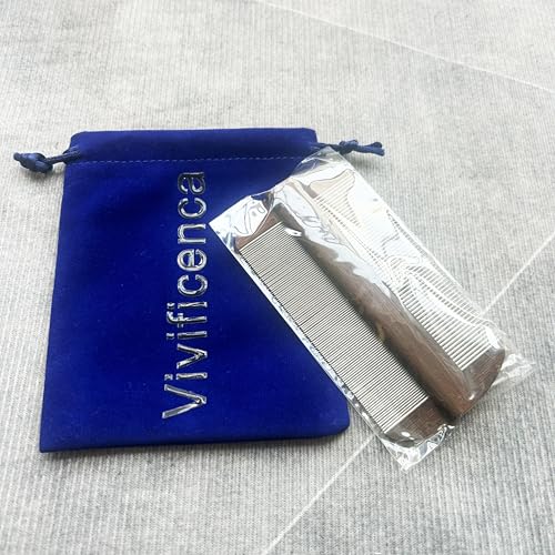 Extra Fine Stainless Steel Lice Comb Easy to Remove Nits and Eggs Reuseabe and Reliable Hair Lice Treatment Combs 4inches Different Double-Sided Needles for All Types Hair Useful