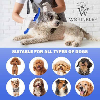 Slicker Brush for Dogs - Long Pin Doodle Grooming Brush, Large | For Goldendoodles, Poodles, Labradoodles & Long-Haired Dogs - Detangles Dense Coats, Removes Knots & Mats and Restores Fluff