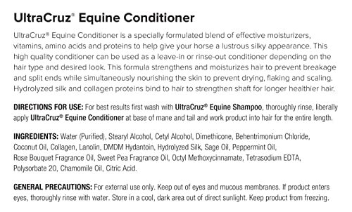 UltraCruz Equine Foaming Horse Shampoo, Conditioner Bundle, 32 oz Each with 16 oz Detangler