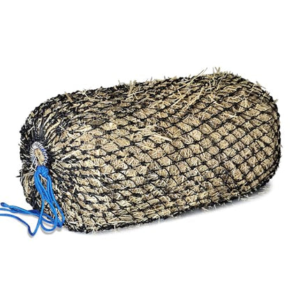 Premium Slow Feed Hay Net for Horses – Durable Black PE Square Hay Bales Bags,Drawstring Closure & Extends 50-64 Inches for Easy Loading,Fits 36x18x18 to 47x25x17 Inches