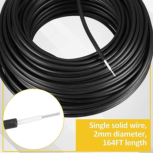 Kanayu Electric Fence Wire Double Insulated,Black,164 Ft, 12 Guage - size: 164 Ft, 12 Guage