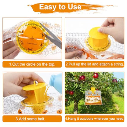 6 Pack Disposable Wasp Traps Outdoor Hanging Bags - size: 6 Pack