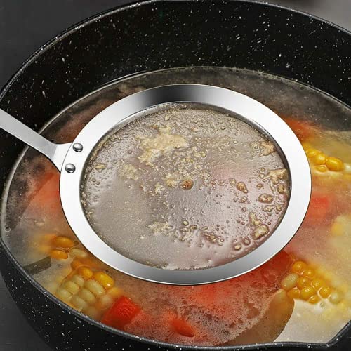 MyLifeUNIT Fine Mesh Strainer, 4 Pack Stainless Steel Skimmer Spoon for Hot Pot Foam and Grease