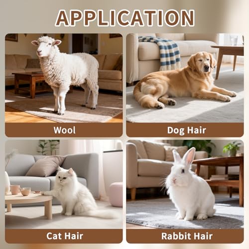 Wool Combing Machine, Wool Drum Carder Fiber Carding Machine with Hand Crank Remove Fiber Impurities Fast Color Mixing, Wool Blending Wheel for DIY Craft Make Felt Animals, Handmade