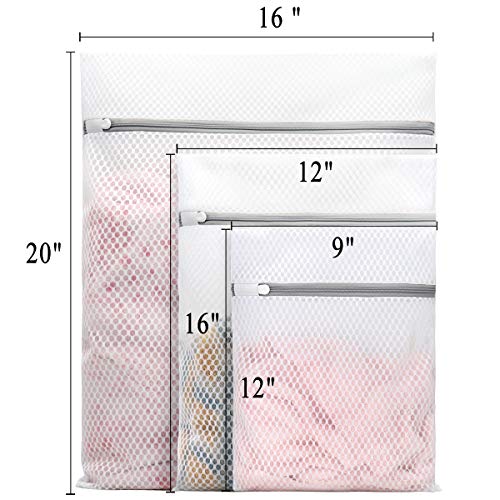 Muchfun 5Pcs Durable Honeycomb Mesh Laundry Bags for Delicates | (1Large, 2Medium, 2Small) - size: 1Large, 2Medium, 2Small