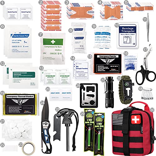 EVERLIT 250 Pcs Survival First Aid Kit - color: Red