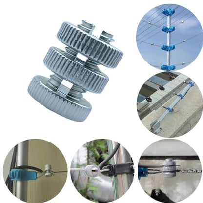 50Pcs Fence Wire Clamps,Split Bolt Joint Clamp Wire Connectors for Multiple Electric Fence Line Tap Clamp (50, Aluminum alloy)