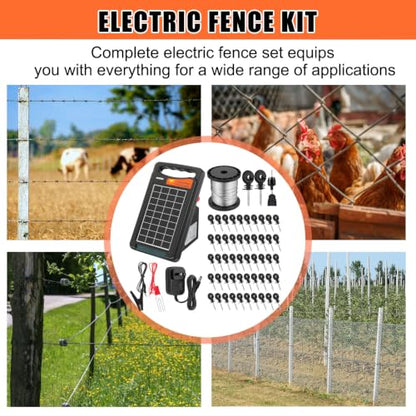 Relaxweex 9 Miles Solar Electric Fence Charger, Output 0.18j Electric 24-Hour Uninterrupted Protection Solar Fence Charger Can Work for 14 Days Without Sunlight