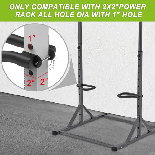 SELEWARE Dip Bar Attachment for Power Rack, 2 x 2 Tube, Multi Grip Handle - color: Solid Dip Bar Attachment for 1" Hole of 2x2 inch Rack