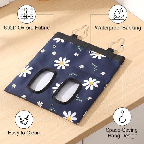 Ondware Hay Feeder Bag for Rabbits & Guinea Pigs, Hanging Dual-Port, Blue