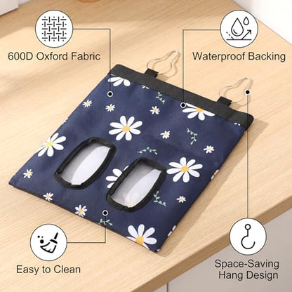 Ondware Hay Feeder Bag for Rabbits & Guinea Pigs, Hanging Dual-Port, Blue